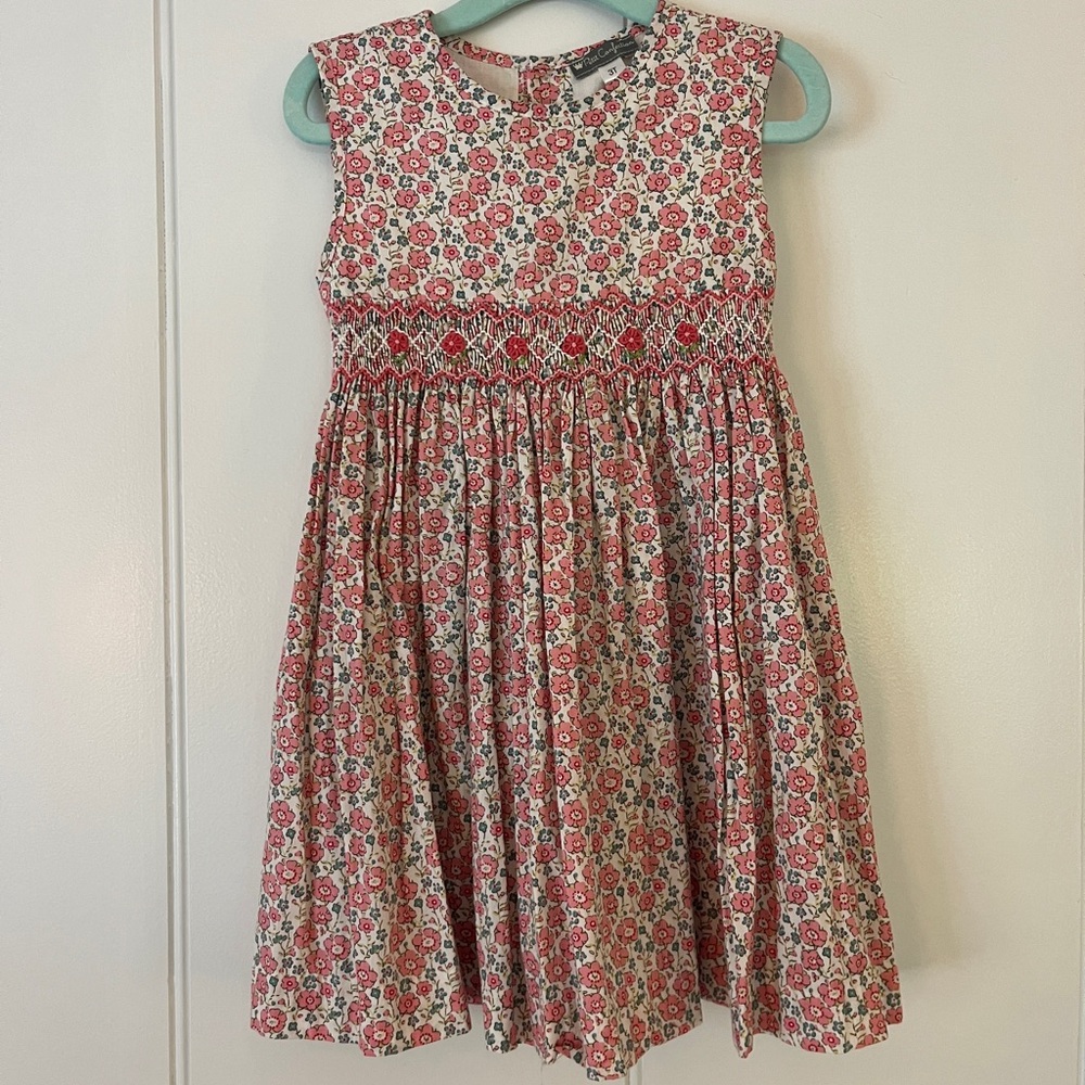 Charming Floral Kids Dress in Pink and Red
